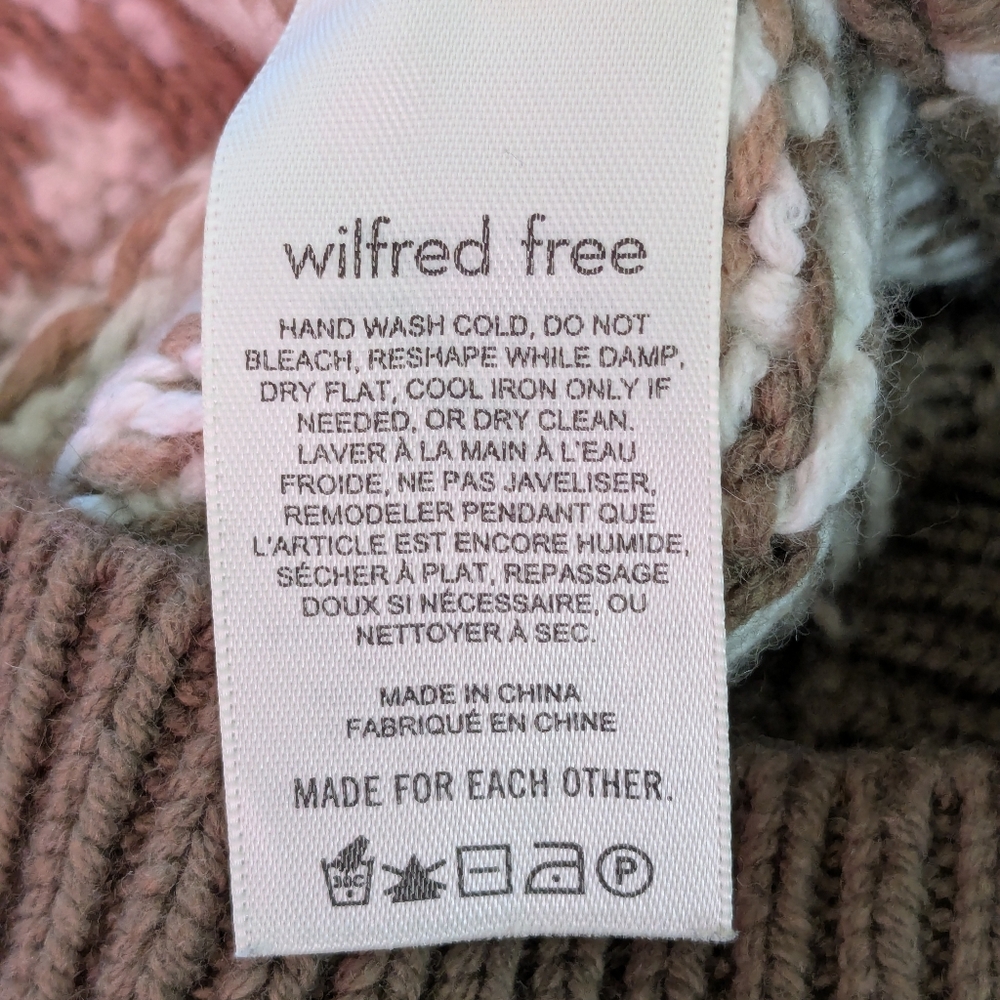 🤎🤍 Wilfred Free Nordic Merino Cotton Blend Crewneck Knit Sweater, M - Picture 6 of 13